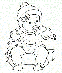 A Baby Who Is Learning To Sit Coloring Pages - Baby Coloring Pages