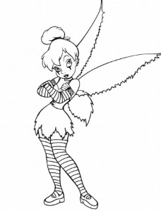 Print Gothic Tinkerbell Coloring Pages or Download Gothic
