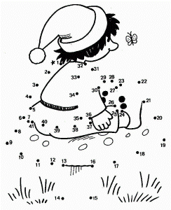 Cute Baby Dot To Dot Coloring Pages