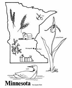 Minnesota State Quarter Coloring Page Get Crafty Ideas States Of ...