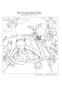 Coloring page The Tortoise and the Hare - img 5999.