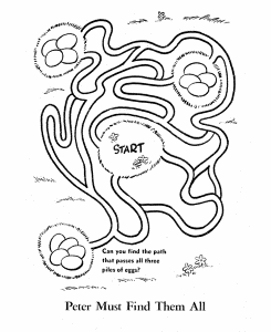 Maze Activity Sheet Pages | Easter - Peter Cottontail Egg Hunt ...