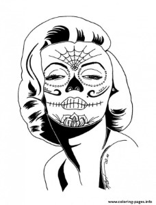 Print sexy sugarskull Coloring pages