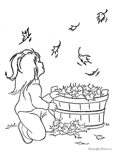 Tree leaves coloring page 002