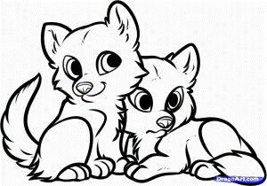 Wolf Pup Coloring Pages | Nucoloring.xyz