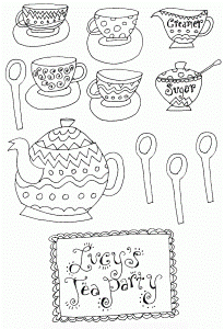 12 Pics of Tea Set Coloring Pages - Coloring Tea Set Clip Art, Tea ...