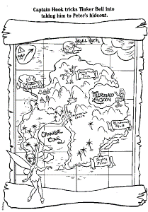 Tinkerbell treasure map Coloring Pages