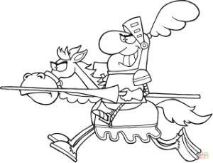 Knight Riding a Horse coloring page | Free Printable Coloring Pages