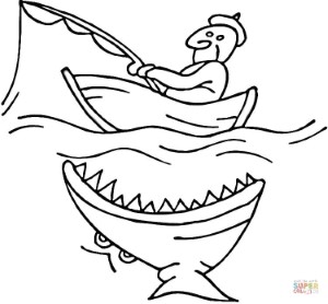 Boy Catches a Fish coloring page | Free Printable Coloring Pages