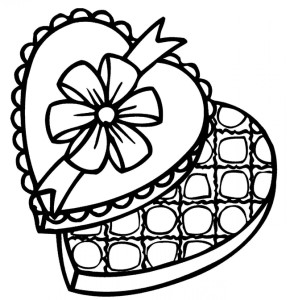 Chocolate Valentine Coloring Page - Coloring Pages For All Ages