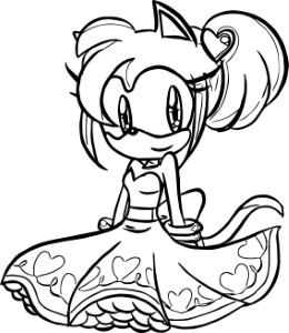 awesome Little Princess Amy Rose Coloring Page | Rose coloring ...