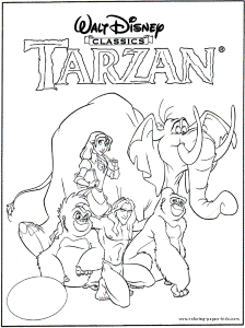Tarzan coloring pages - Coloring pages for kids - disney coloring