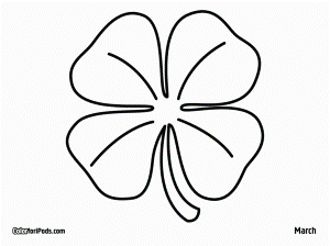 Four Leaf Clover Coloring Page - Free Coloring Pages For KidsFree