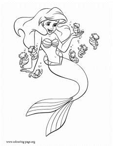 Baby Ariel The Little Mermaid Coloring Pages Images & Pictures - Becuo