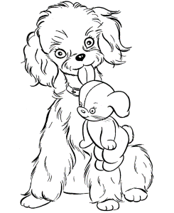 Dog Coloring Pages | Printable Stuffed puppy dog coloring page