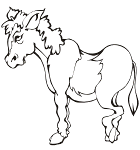 Donkey Coloring Page | The Side View Of A Donkey