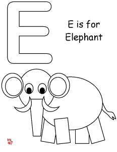 Letter E Coloring Pages Preschool Letter E Elephant Coloring Pages ...