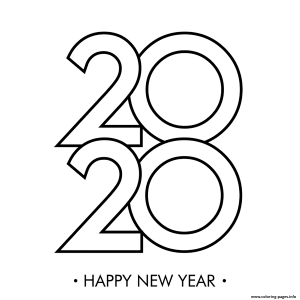 Easy 2020 Black And White Coloring Pages Printable