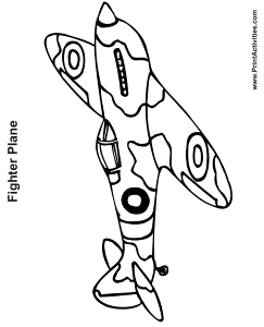 Fighter Plane Coloring Page | World War II Fighter Plane