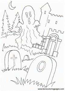 Halloween ghost free coloring pages