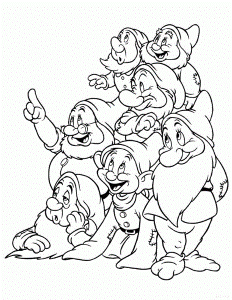 Disney Snow White print coloring pages. 9