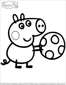 George playing with a ball - Peppa Pig coloring page
