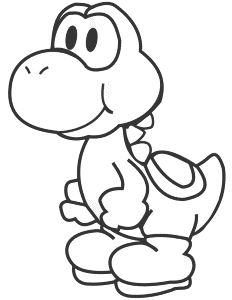 Cartoon Yoshi Coloring Page | Free Printable Coloring Pages