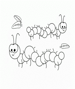 Animal Coloring Pages : Four Cute Caterpillar Coloring Pages Kids