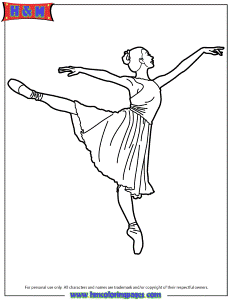 Ballerina Dancing In Tutu Dress Coloring Page | HM Coloring Pages