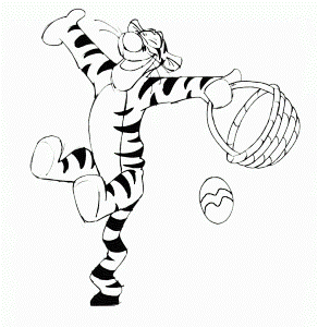 Winnie the Pooh Tigger Easter Basket Coloring Page : Printables