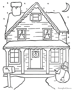Christmas Scene Coloring Pictures