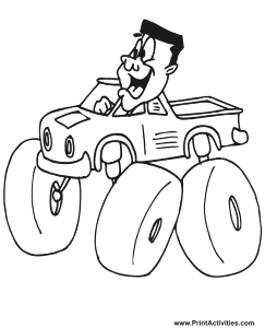 Monster Truck Coloring Page | Free Coloring Sheet | Happy Driver