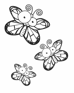 Happy butterflies - Free Printable Coloring Pages