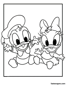duck baby disney coloring pages printable for kids
