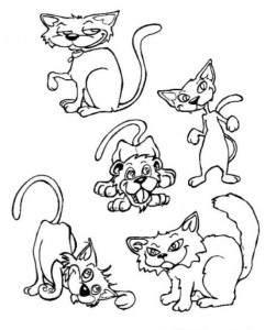 coloring pages cats and dogs | Maria Lombardic