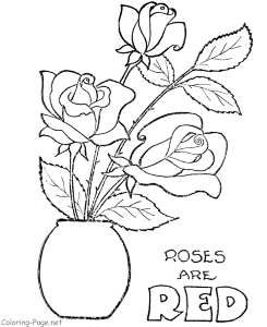 Valentines Coloring Pages - Roses