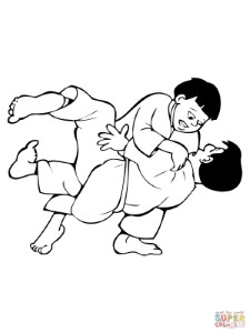 Kids Judo Fight coloring page | Free Printable Coloring Pages