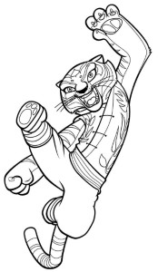 KUNG FU PANDA coloring pages - Tigress attacking