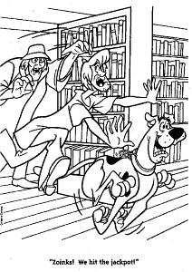 Shaggy and Scooby Running Scooby Doo Coloring Pages