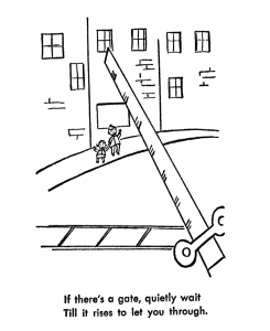 Railroad Safety Coloring pages -Train Crossing Gate Safety