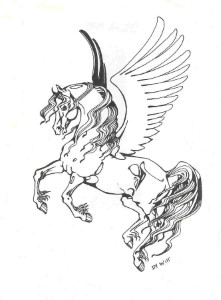 Pegasus On The Wing by Dy Witt - Pegasus On The Wing Drawing