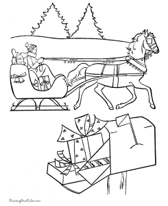 Christmas Scene Coloring Pages