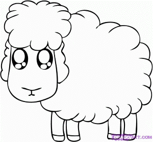 How to Draw a Cartoon Sheep, Step by Step, Cartoon Animals