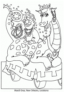 Mardi Gras Coloring Pages for Kids- Free Printable Coloring Worksheets