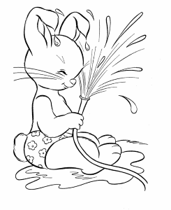 Easter Bunny Coloring Pages | BlueBonkers - Water Bunny free
