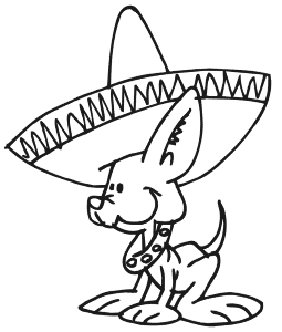 Mexican Dog Coloring Page | Kids Coloring Page