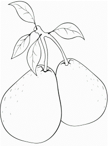 Printing Pears With Leafs Coloring Pages Ideas | ViolasGallery.