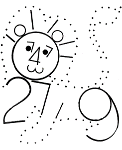 number dots coloring activity pages lion connect