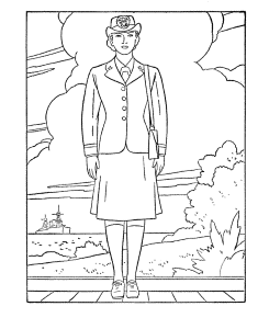 Veterans Day Coloring Pages - Navy Female Veterans Coloring Page