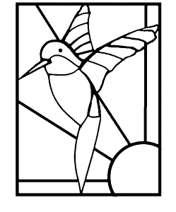 Hummingbird Stained Glass Mosaic & Stepping Stone Pattern